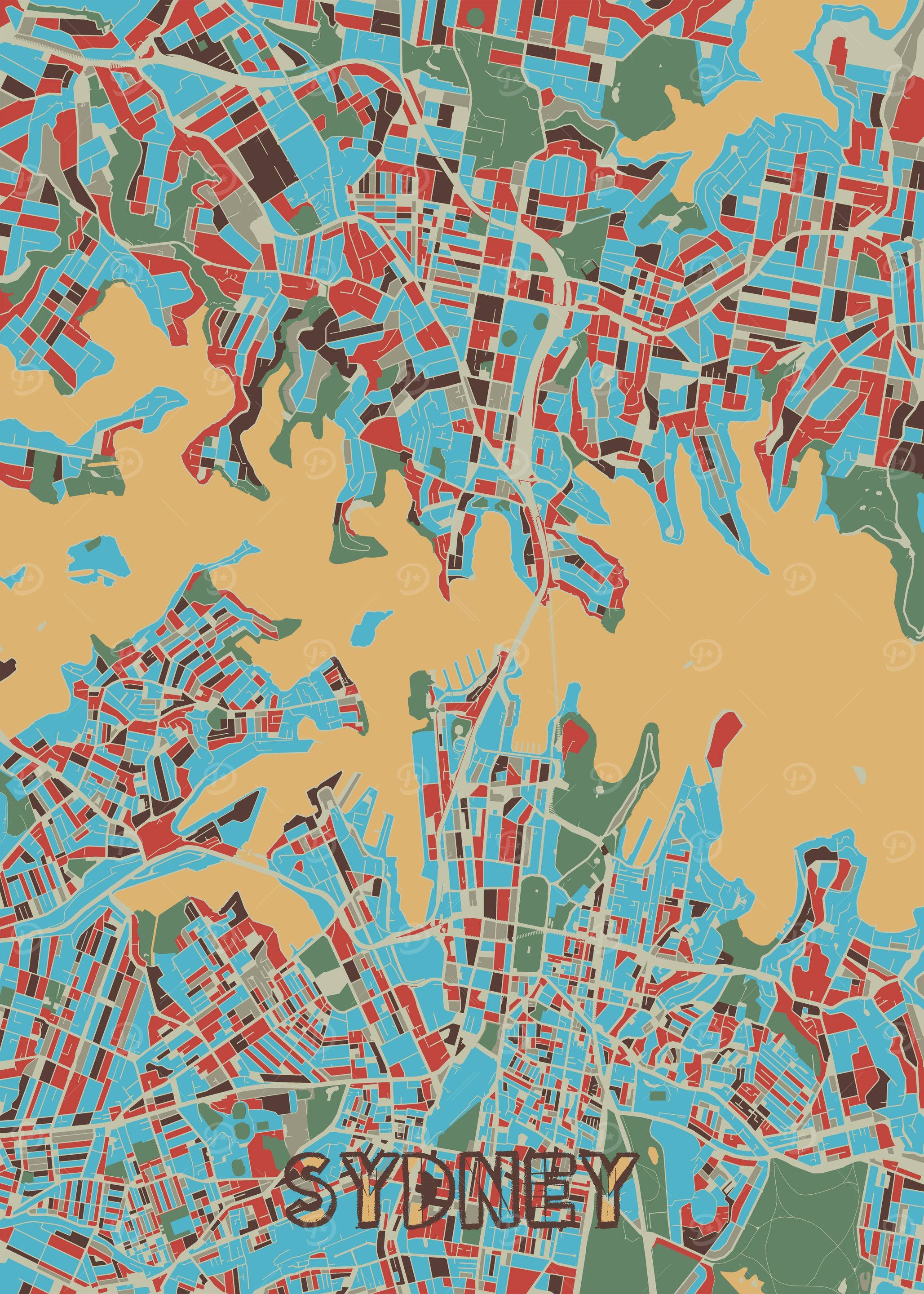 sydney map retro 2