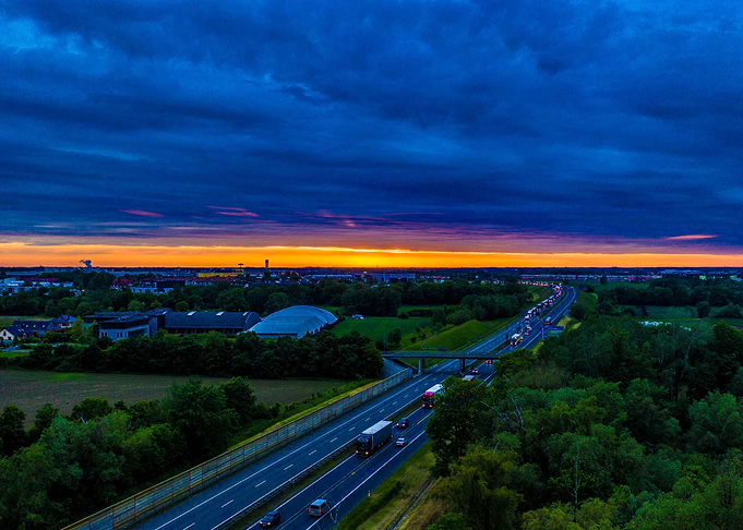 highway sunset