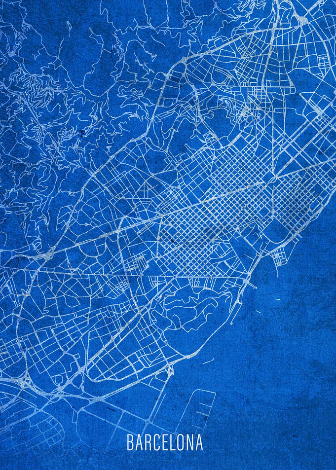 Barcelona City Street Map