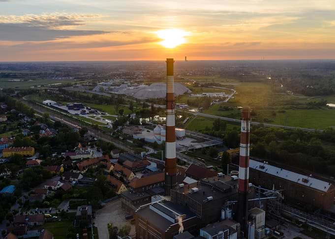 Chimney sunset
