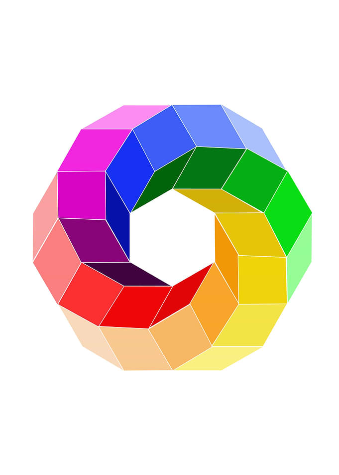 3d illusion color wheel