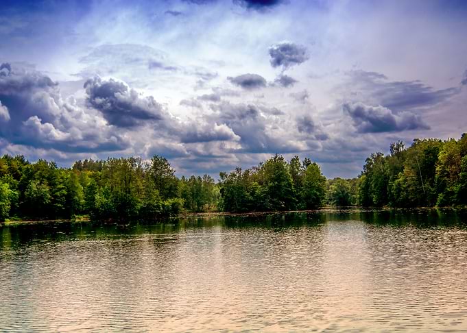 Relaxing by a lake