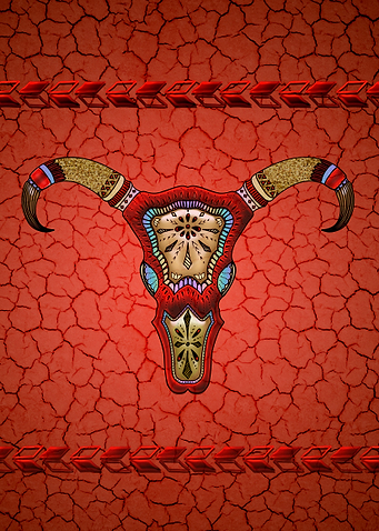 Mandala cow skull