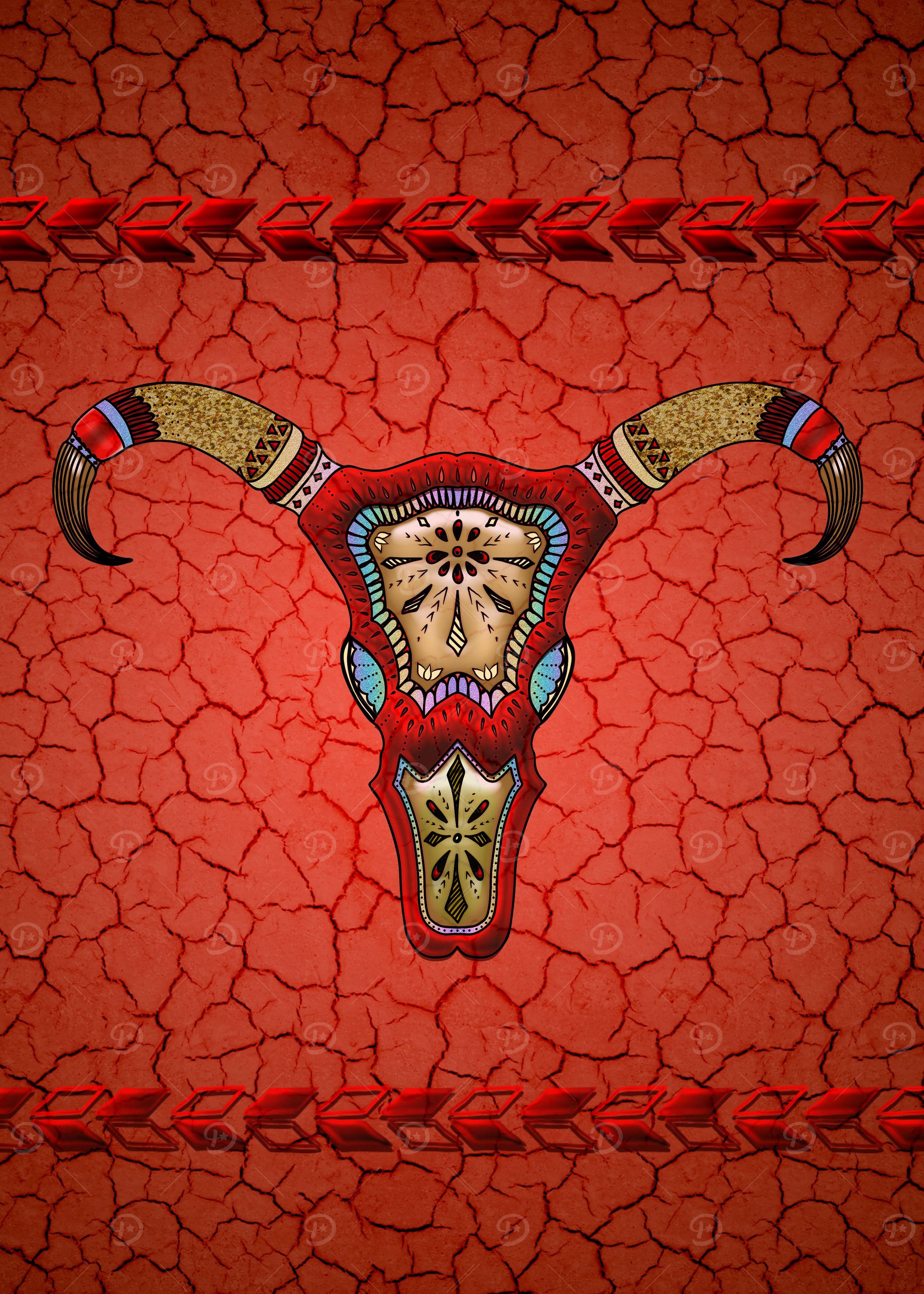Mandala cow skull