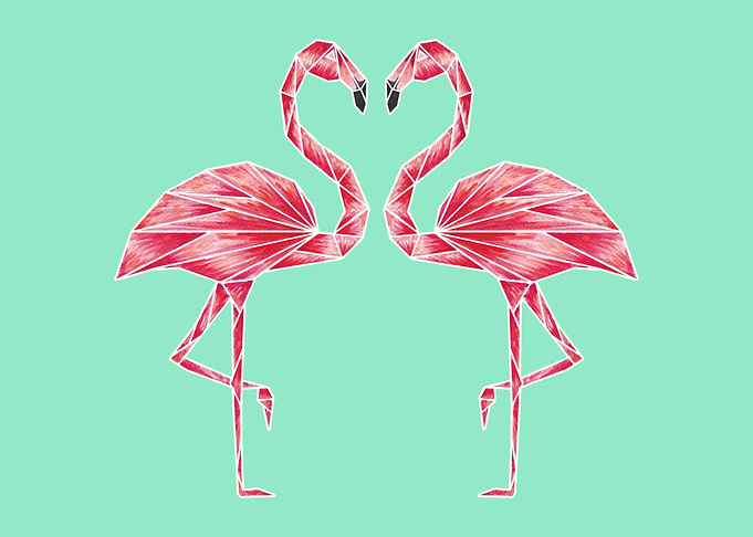Origami Flamingos