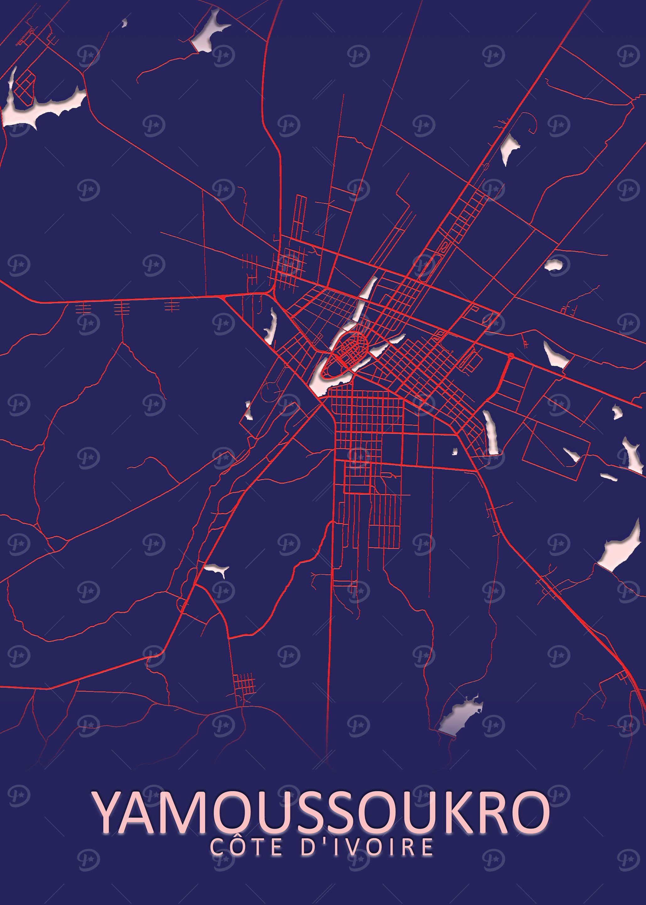 Yamoussoukro City Map
