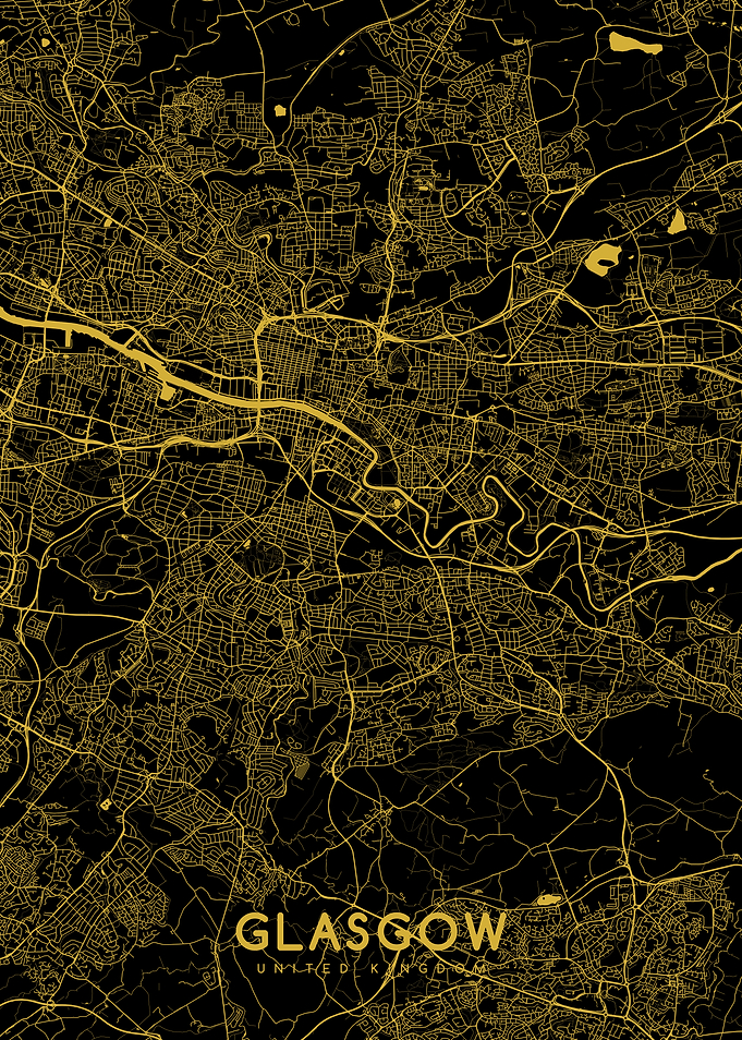 Glasgow map gold