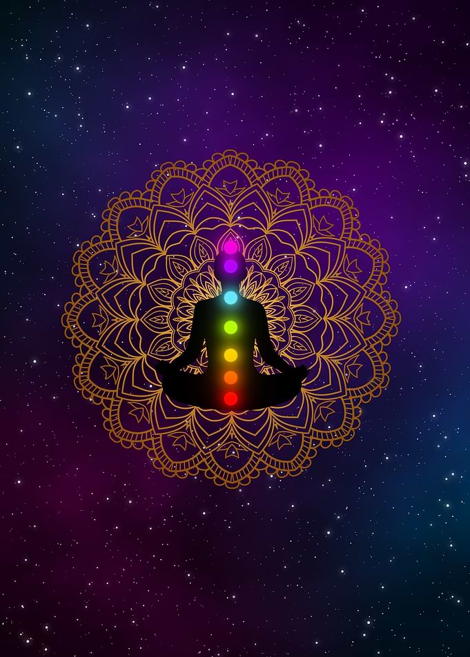 Meditation man and chakras