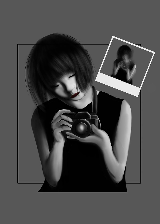 red lips girls play camera