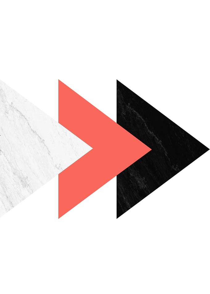 Forward marble coral arrow