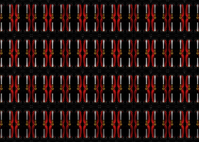 Black Red White Cage 9