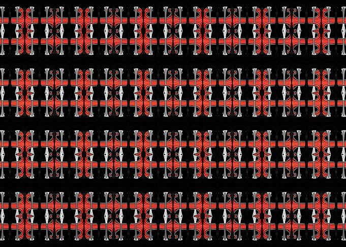 Black Red White Cage 12