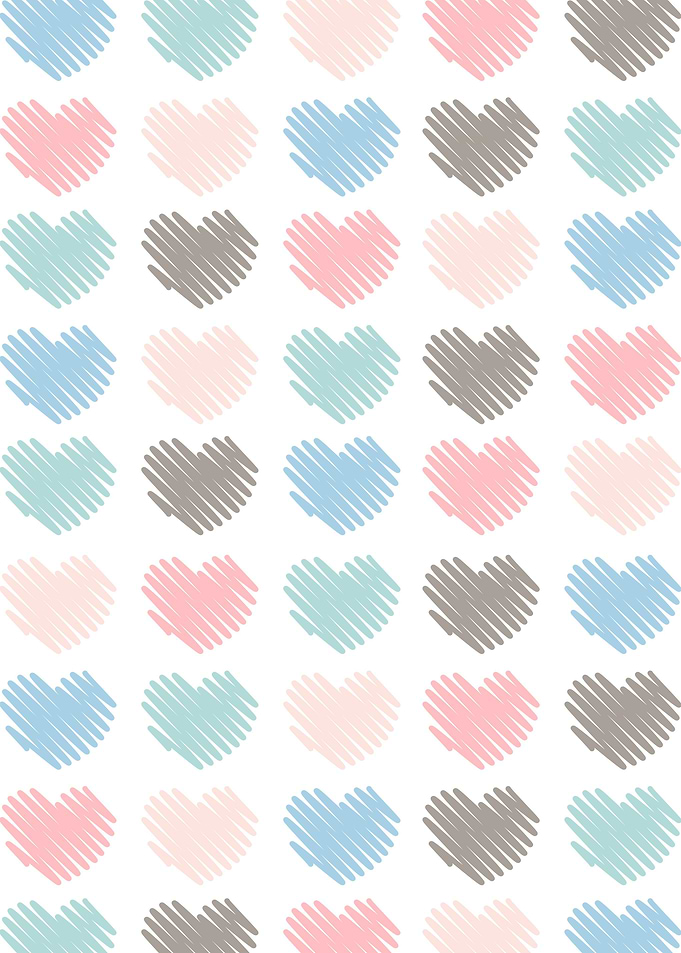 Sketched artistic hearts