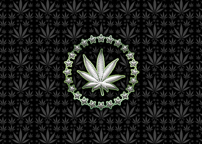 Black Weed Stamp Crew Net