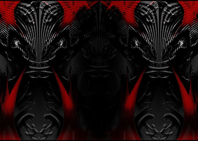 Alien Faces Red Dream