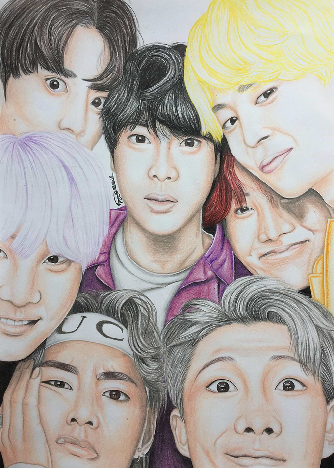 BTS colored drawing