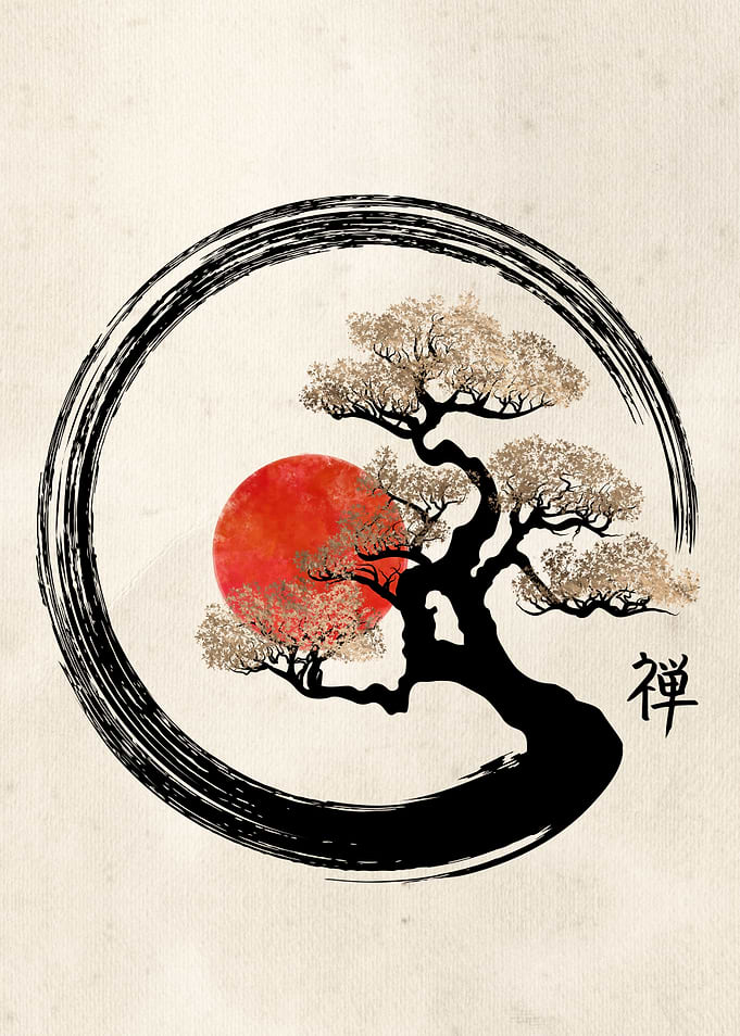 Enso Circle and Bonsai