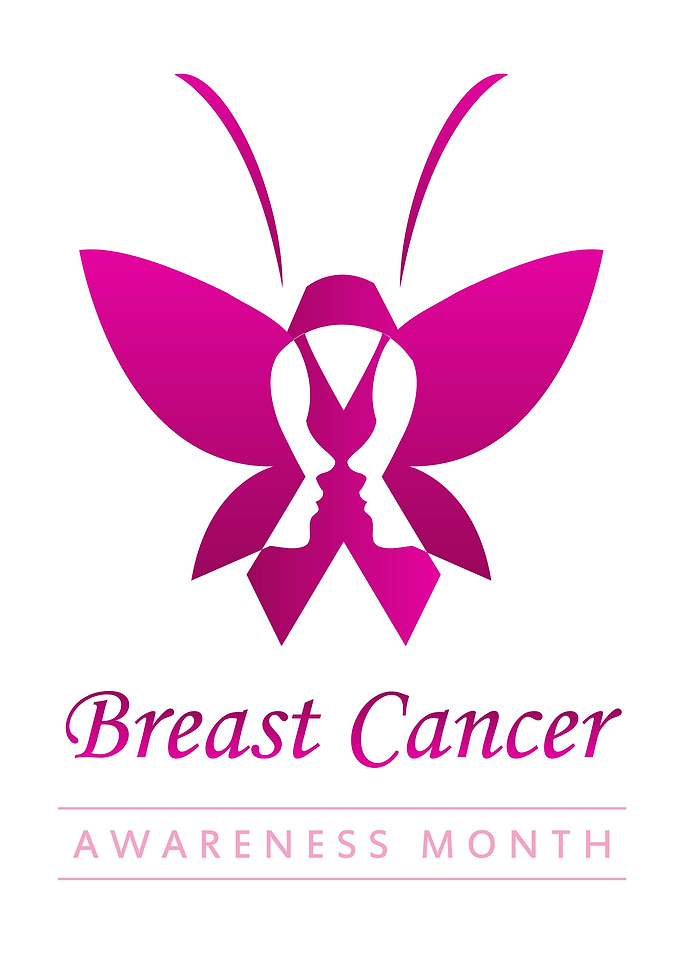 Pink ribbon with faces