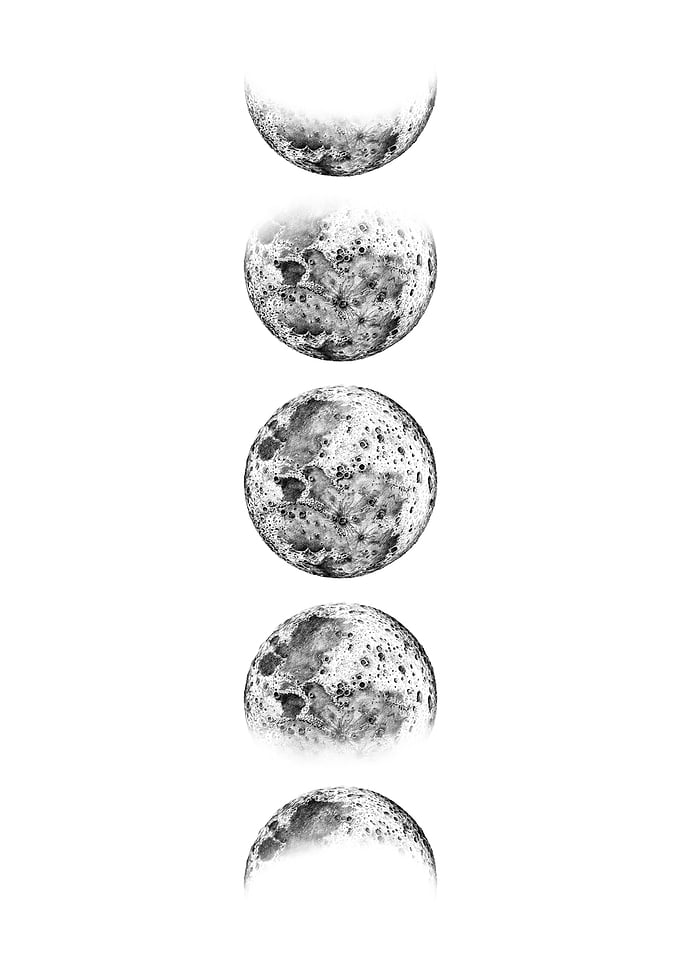 Black and White Moon Phase
