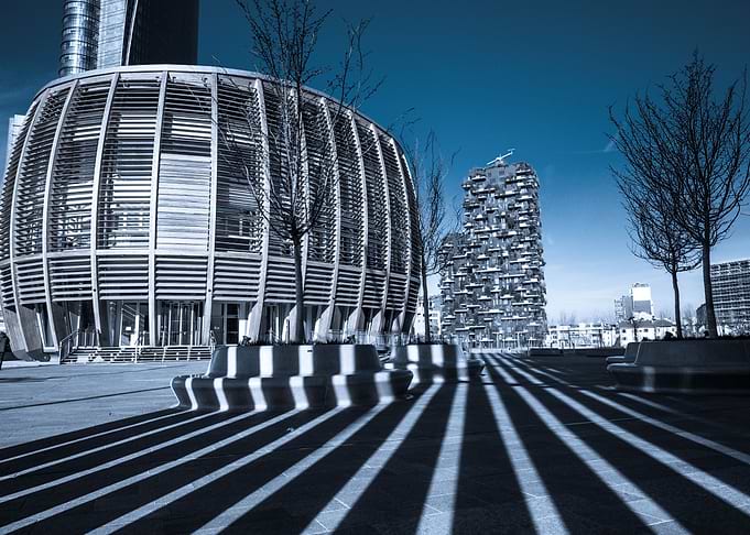 Blue view of Milan