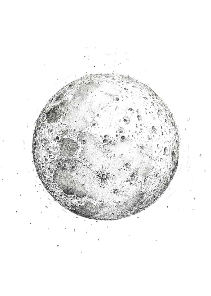 Pencil Drawing Moon