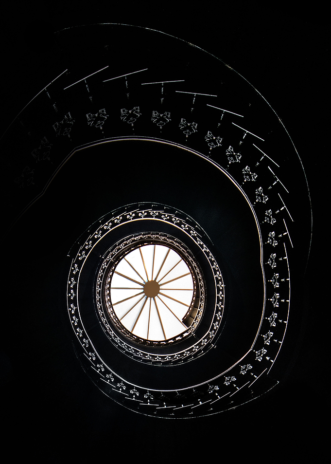 Black and white stairs