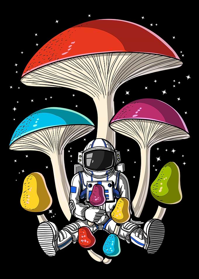 Trippy Mushrooms Astronaut