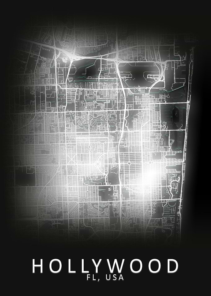 Hollywood FL USA City Map