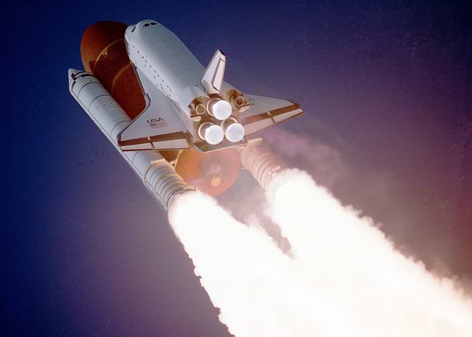 Space Shuttle On Its Way