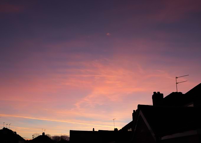 Silhouette and sun set