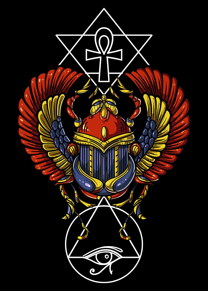 Egyptian Scarab Ankh Cross