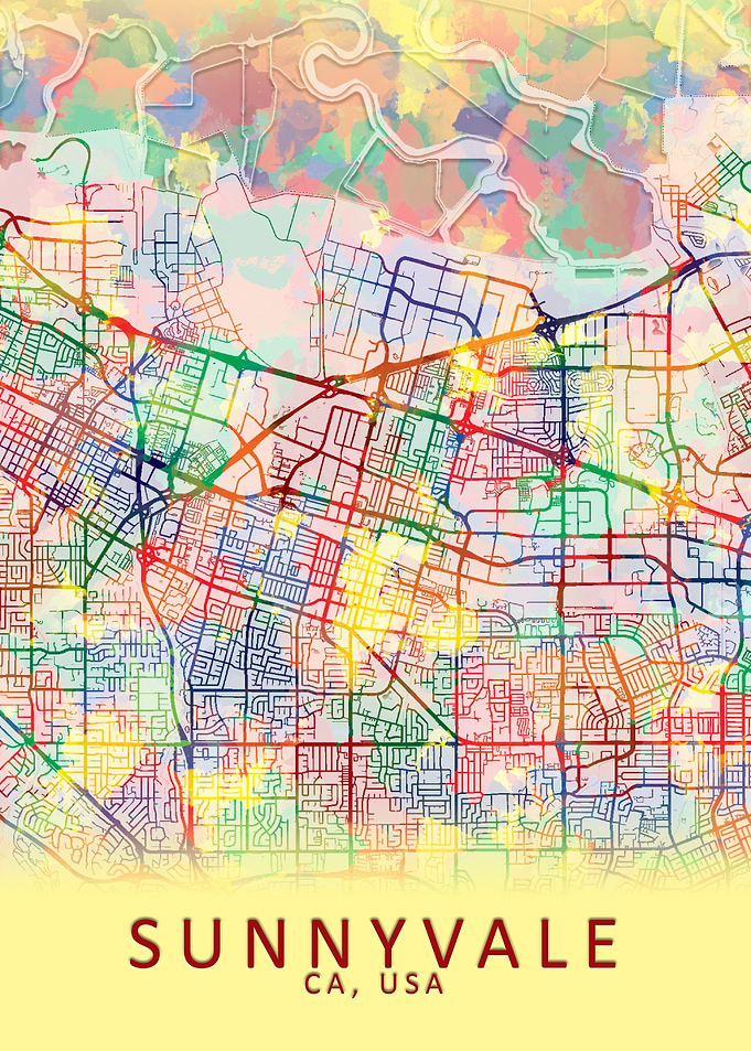 Sunnyvale CA USA City Map