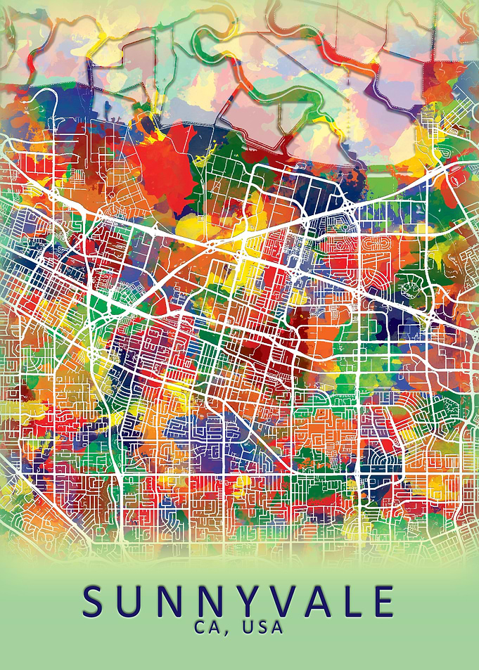 Sunnyvale CA USA City Map