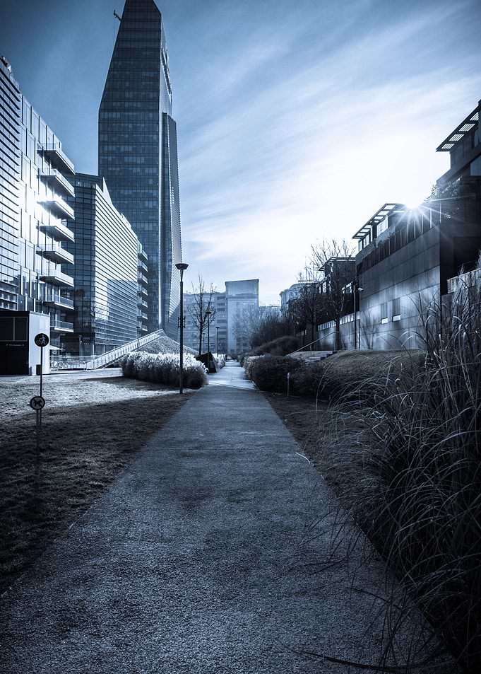 Blue view of Milan