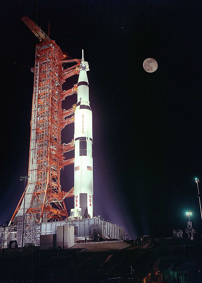 Saturn V And The Moon