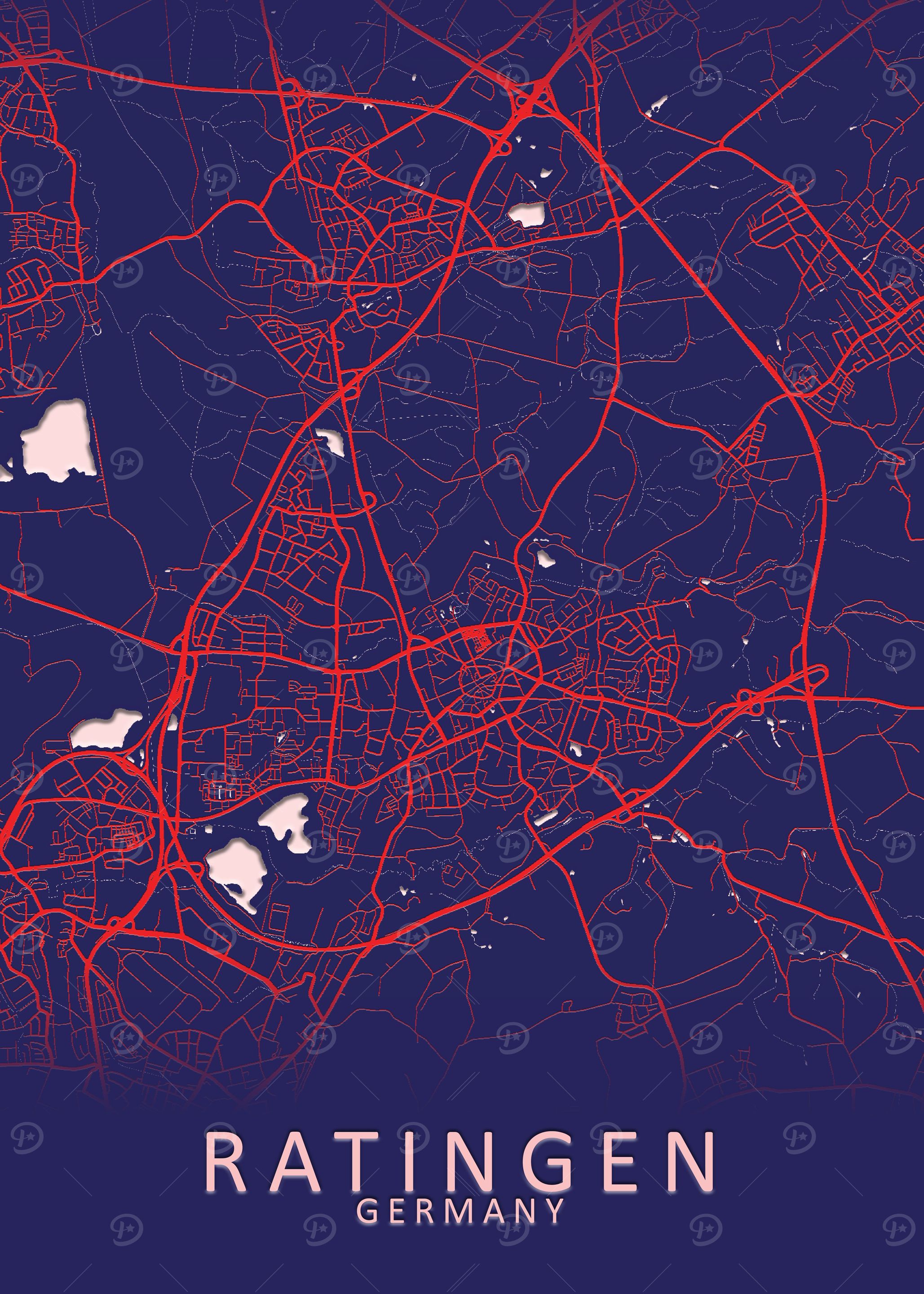 Ratingen Germany City Map