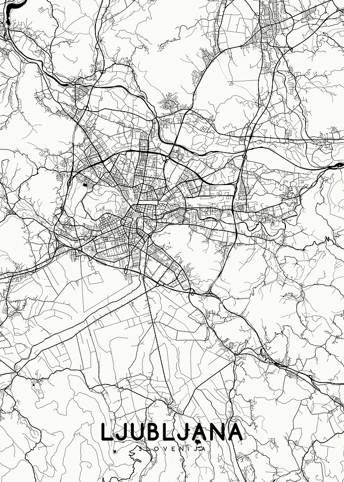 Ljubljana map white