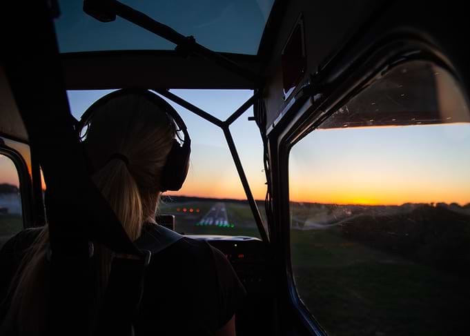 Lady Pilot Landing