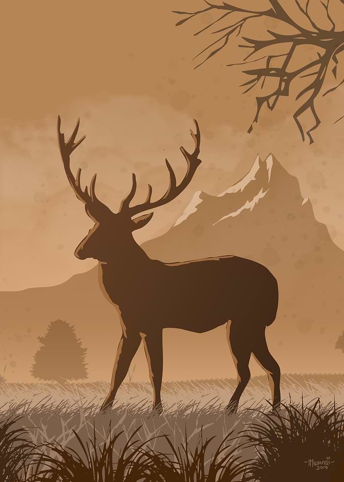 Silhouette Reindeer