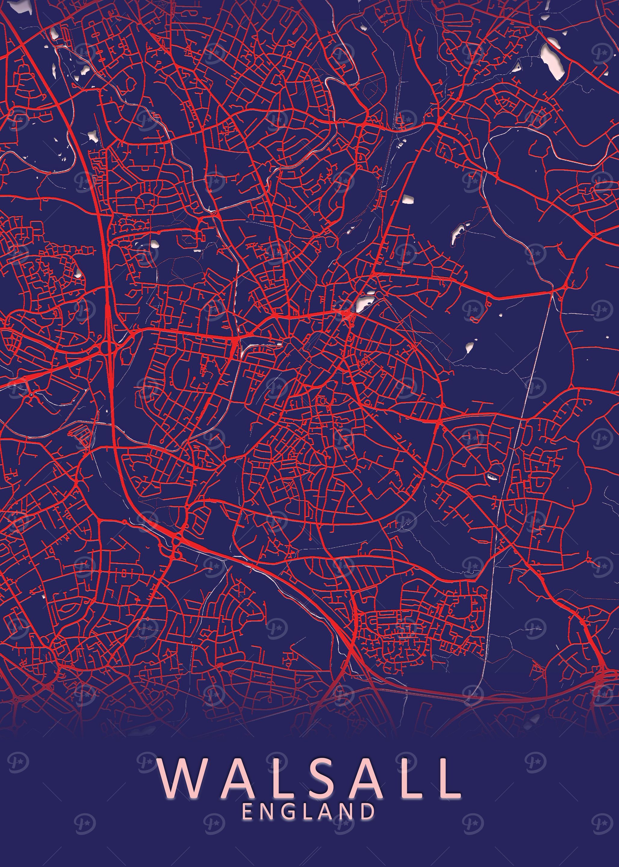 Walsall England City Map
