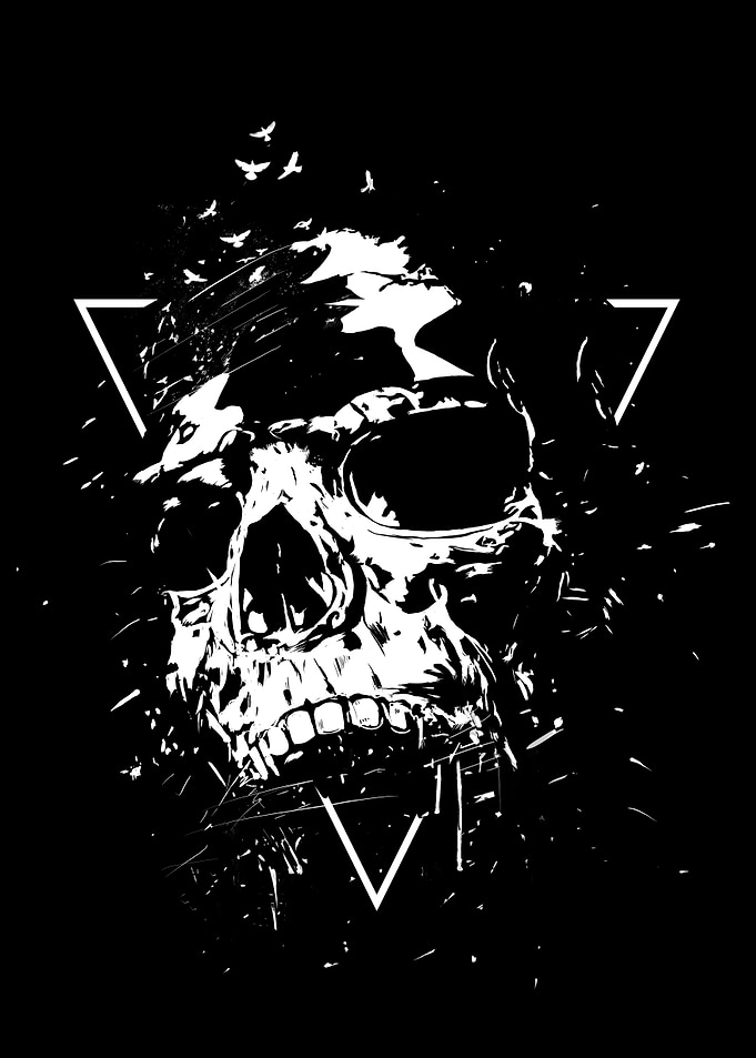 Skull X bw