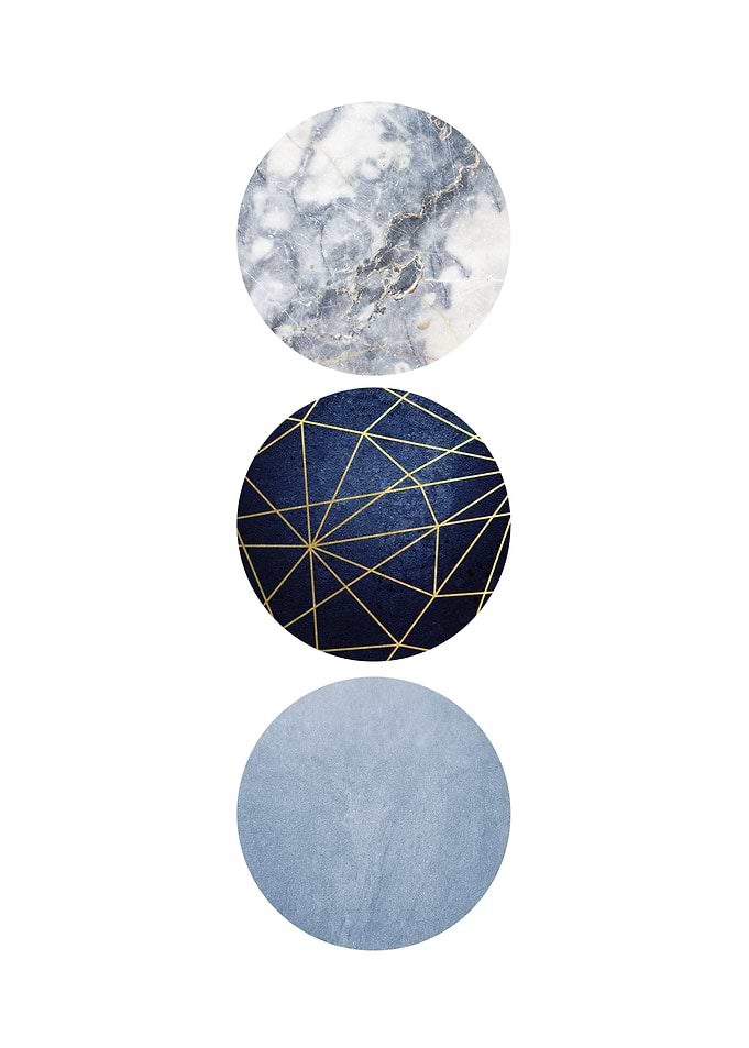 3 Minimalist Circles Blue