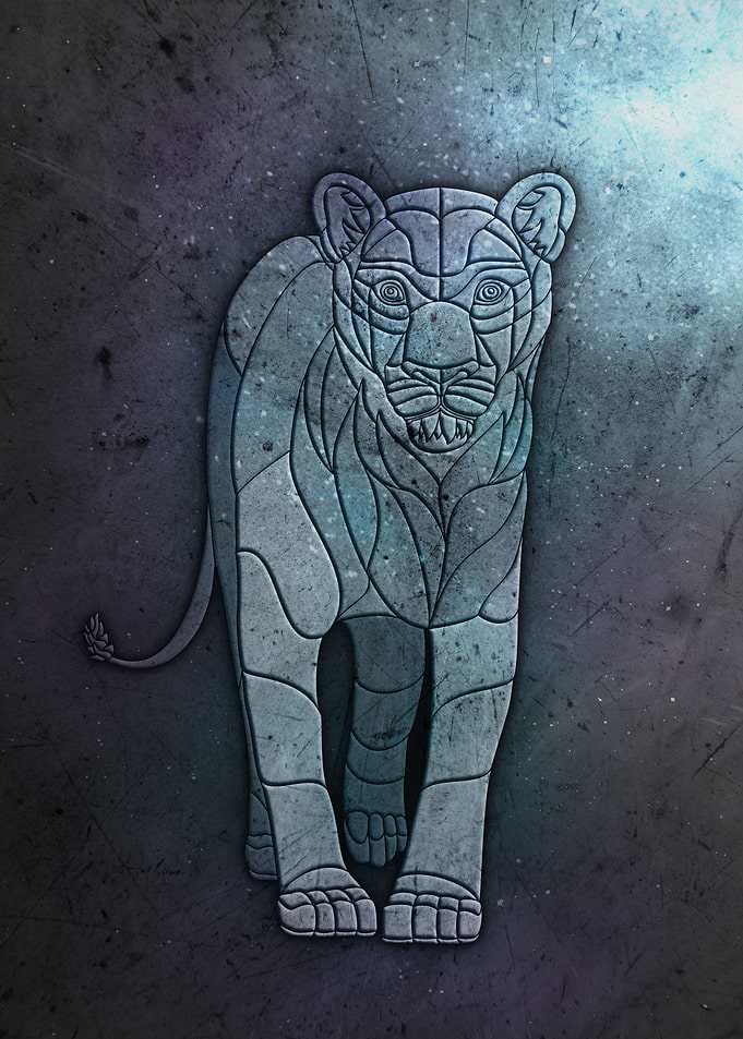 Lioness metal plate