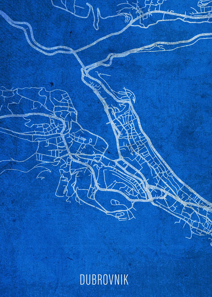 Dubrovnik City Street Map