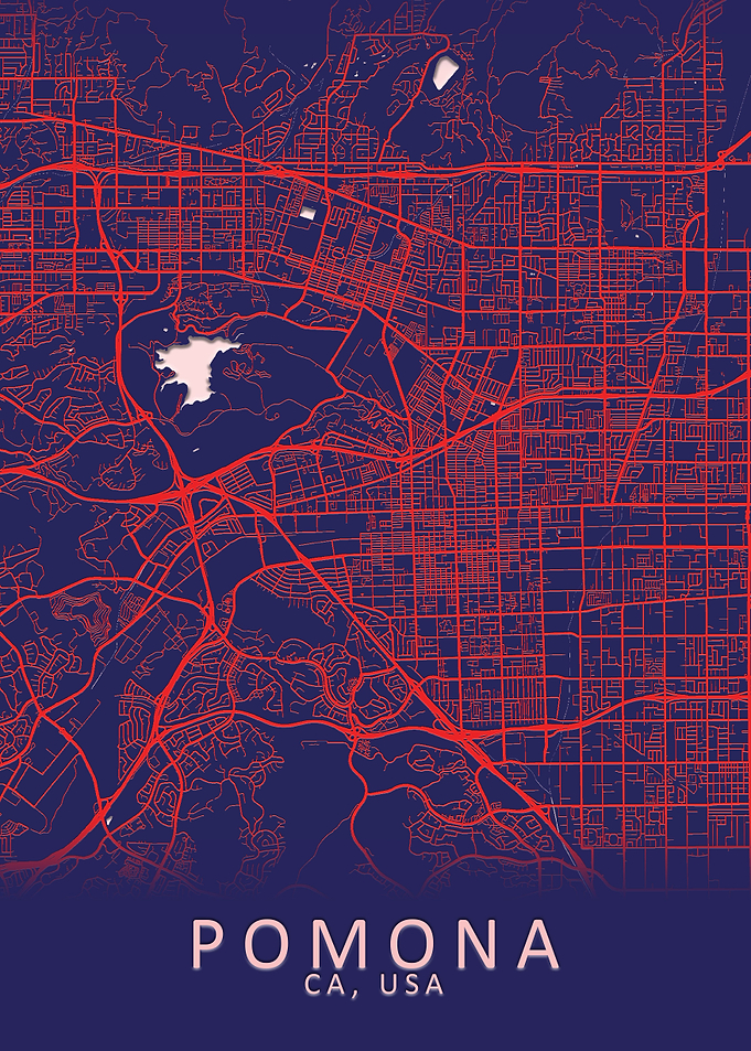 Pomona CA USA City Map