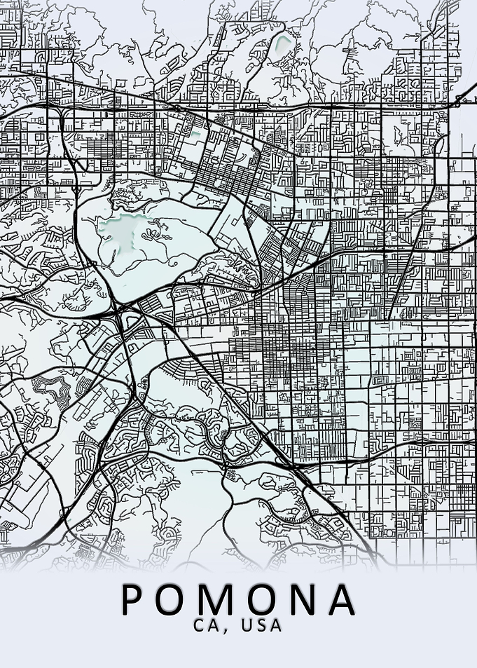 Pomona CA USA City Map