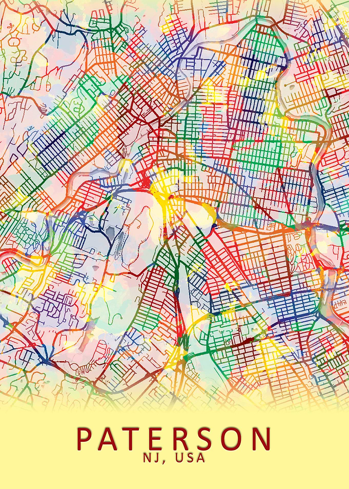 Paterson NJ USA City Map