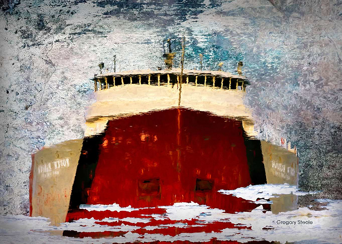 Freighter reflection art