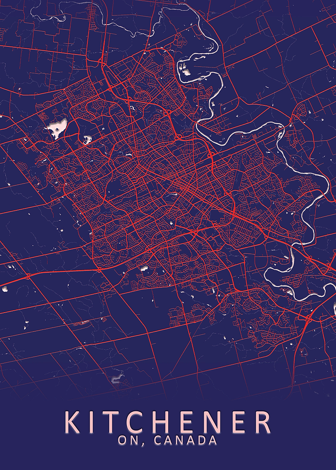 Kitchener Canada City Map