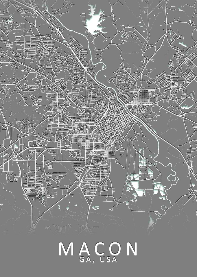 Macon GA USA City Map